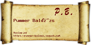 Pummer Balázs névjegykártya