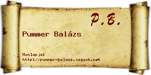 Pummer Balázs névjegykártya